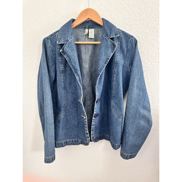 Bill Blass Jeanswear Women M Blue Medium Wash Denim Jeans Jacket Blazer 90s Y2K - Picture 2 of 7